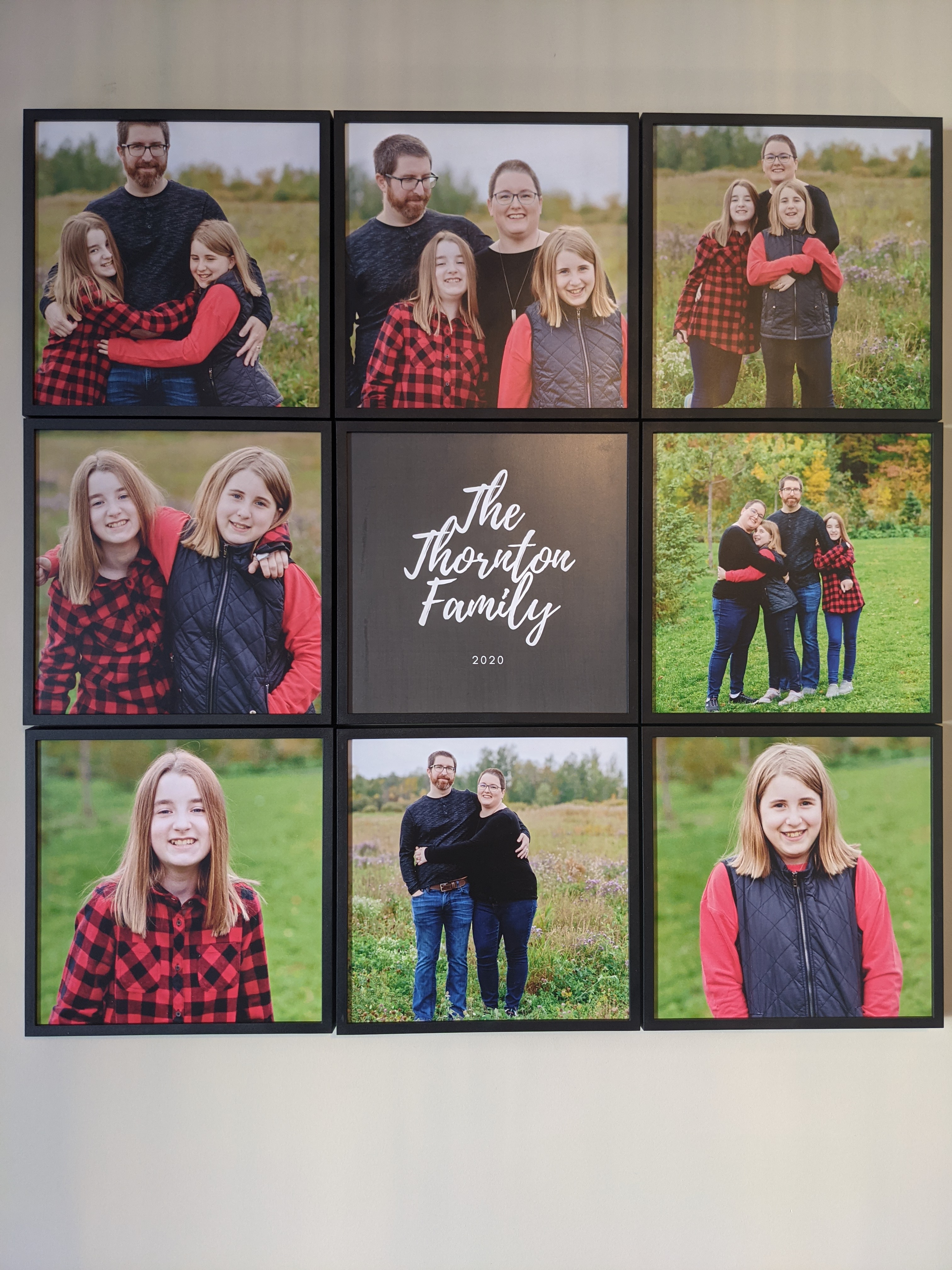 The Thornton Family photo wall, 2020